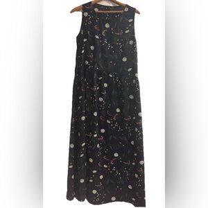 Floryday Navy Blue Floral Maxi Dress Sleeveless Size Large